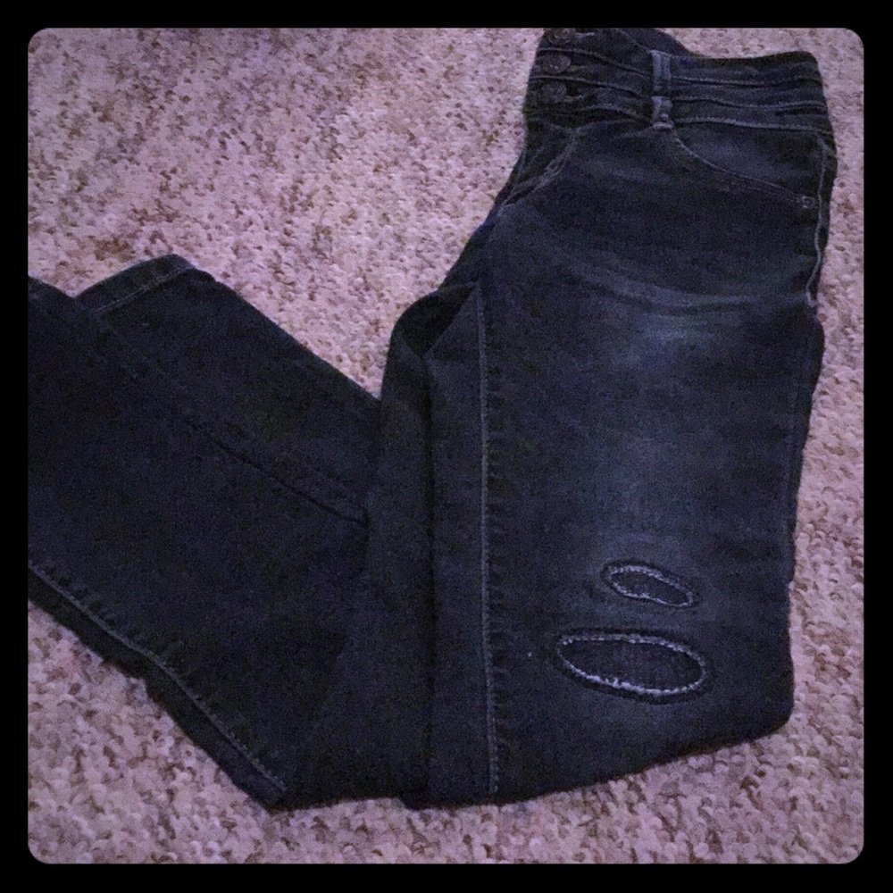 Blue jeans with patches